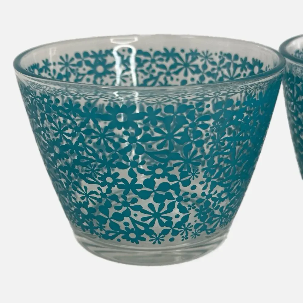 Vintage IKEA Ideel Daisy Print Clear Berry Bowl Made in France